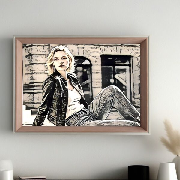 A4 horizontal white&pink frame I Art & Personalized