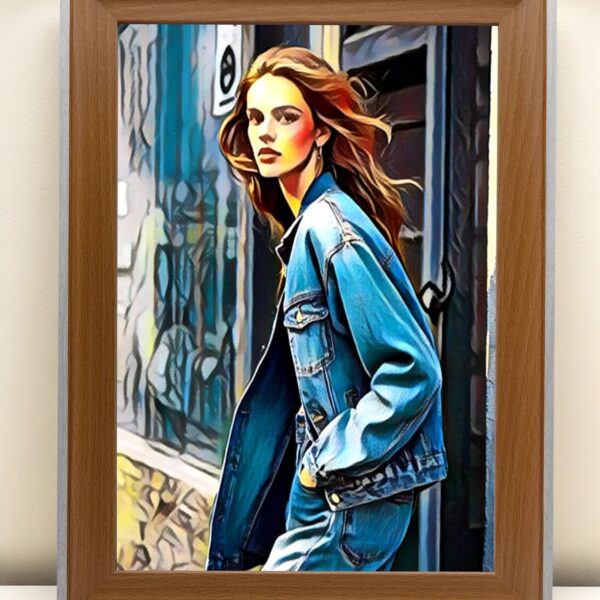 A4 vertical white-and-wood frame | Art & Personalized