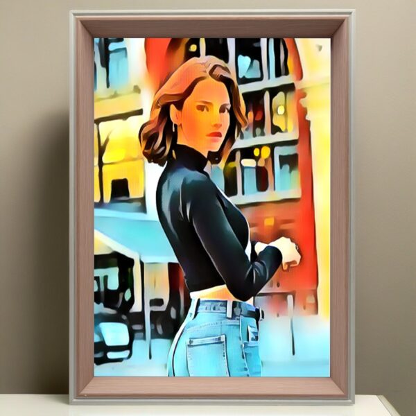 A4 vertical white&pink frame I Art & Personalized