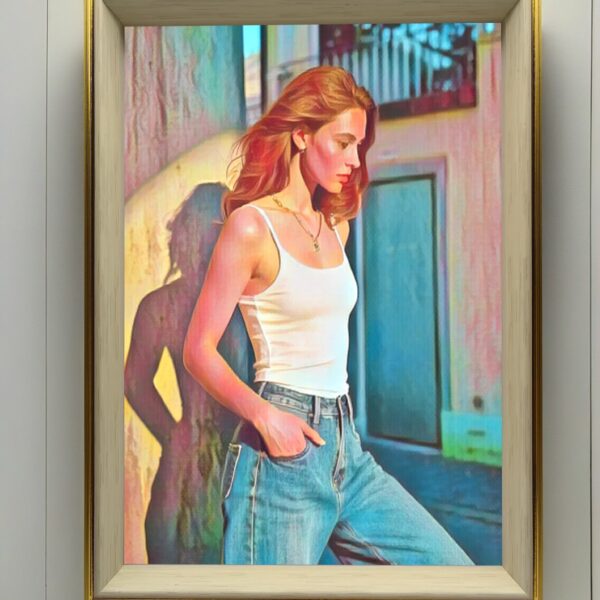 A4 vertical gold&wood frame I Art & Personalized
