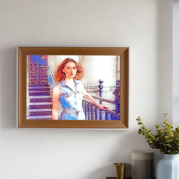 A4 horizontal white-and-wood frame | Art & Personalized