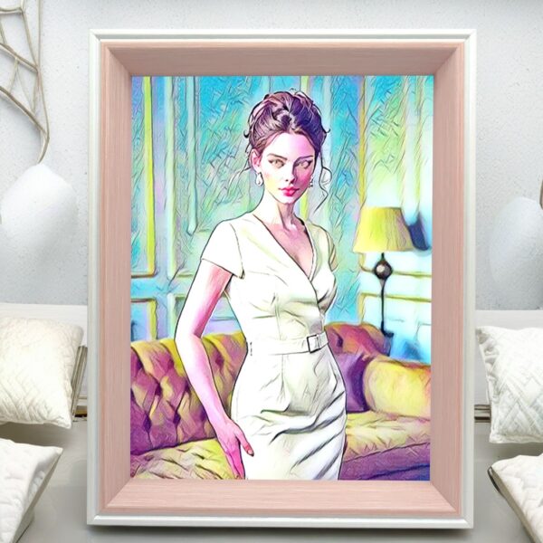 8inch-6x8 vertical white&pink frame I Art & Personalized