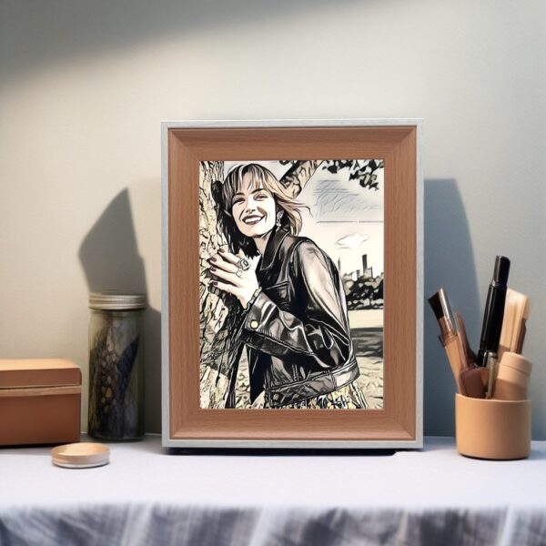 8inch-6x8 vertical white-and-wood frame | Art & Personalized