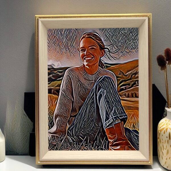 8inch-6x8 vertical gold&wood frame I Art & Personalized