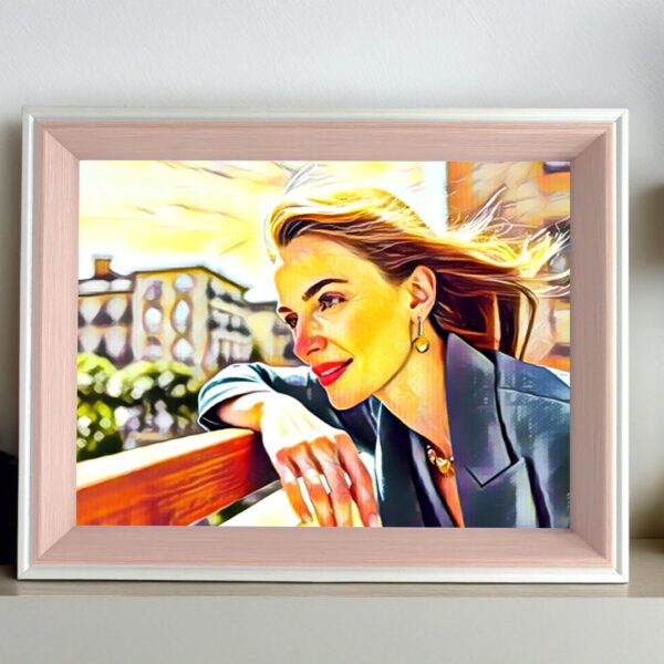 8inch-8x6 horizontal white&pink frame I Art & Personalized