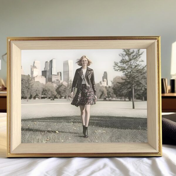 8inch-8x6 horizontal gold&wood frame I Art & Personalized