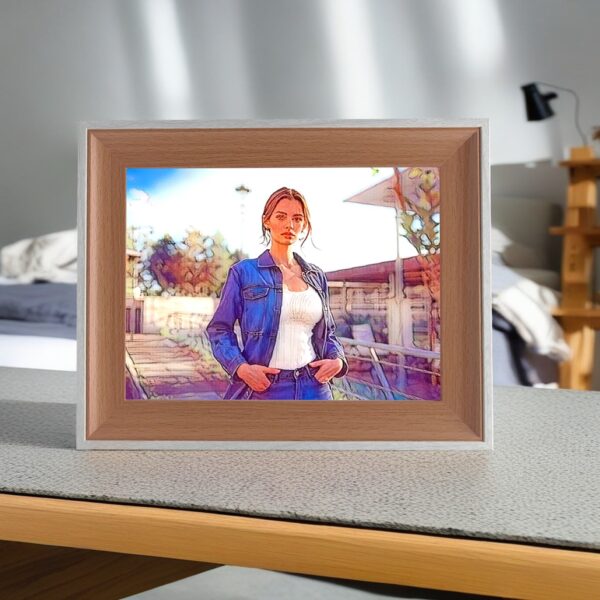 8inch-8x6 horizontal white-and-wood frame | Art & Personalized