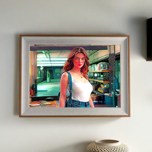 A4 horizontal wood&white-wood frame I Art & Personalized