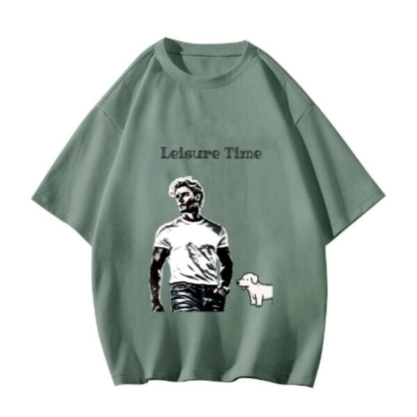 short sleeve green T-shirt | Pets Lover sticker Personalized