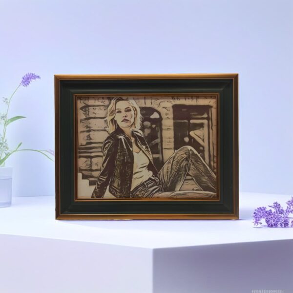 8inch horizontal DarkCyan&Gold frame I Art & Personalized